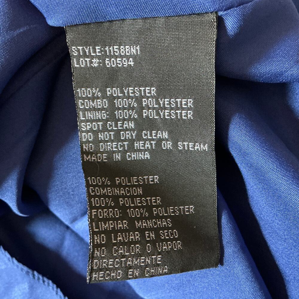 Blondie Nites Strapless Beaded Satin A-Line Evening Gown Royal Blue Size 7 Dress - Picture 9 of 11